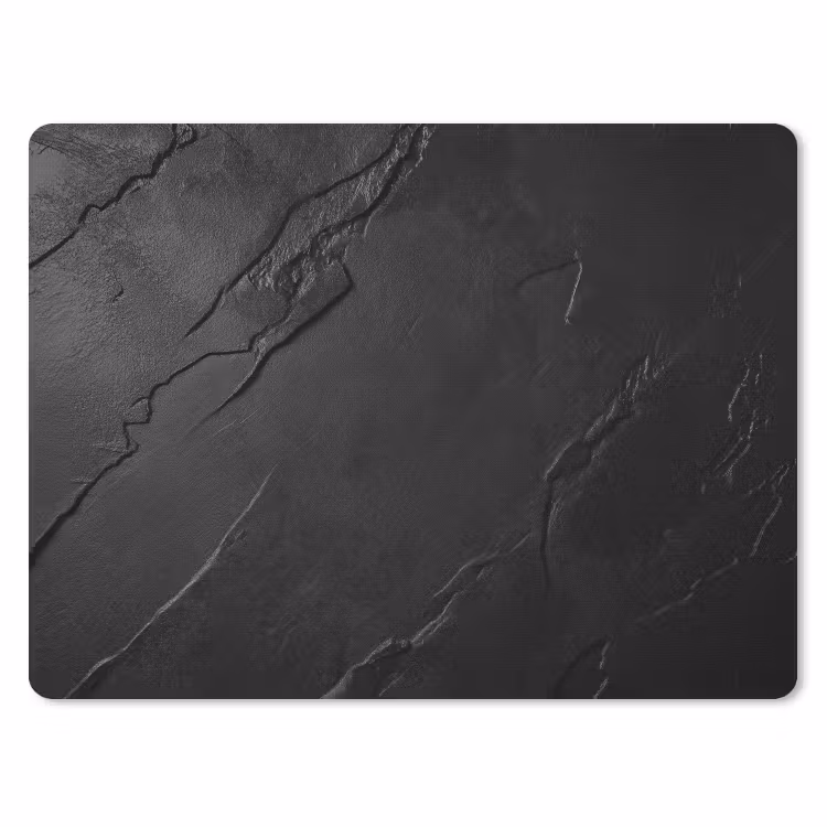 Zwart - Steen - Beton muismat rubber klein -3d