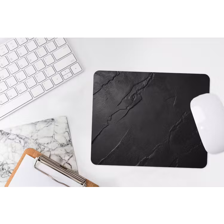 Zwart - Steen - Beton muismat rubber klein -witbureau