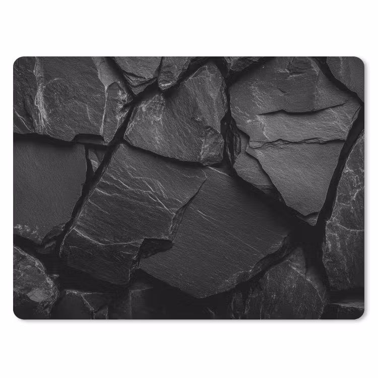 Zwart - Stenen - Rots muismat rubber klein -3d