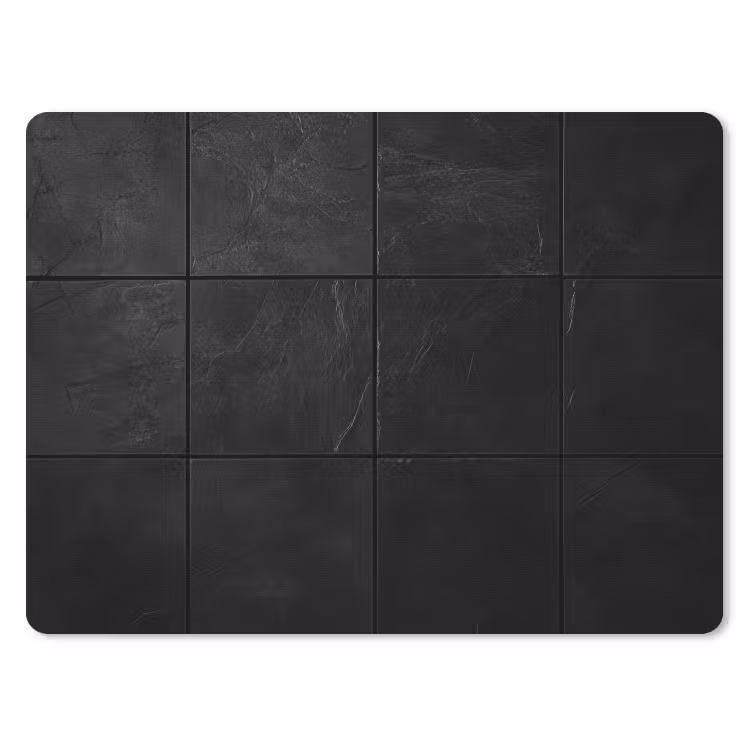 Zwart - Tegels muismat rubber klein -3d