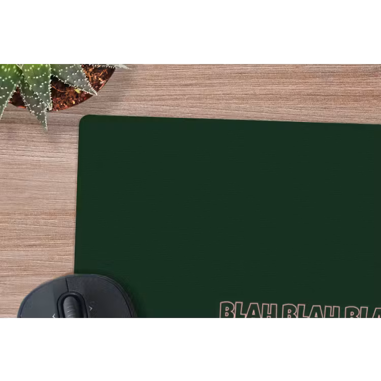 BLAH BLAH BLAH - Mond - Groen muismat rubber klein -closeup