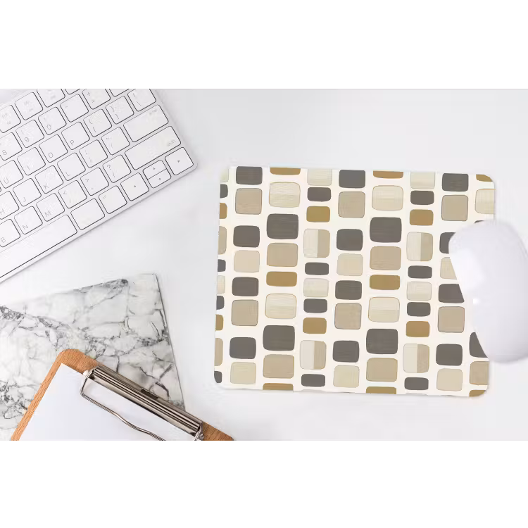 Blokken - Vintage - Grijs muismat rubber klein 262 -witbureau