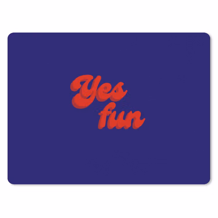 Blauw - Rood - Yes fun - 3D muismat rubber klein -3d