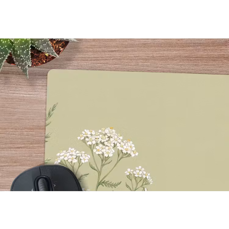 Botanisch - Bloemen - Kleurrijk muismat rubber klein -closeup