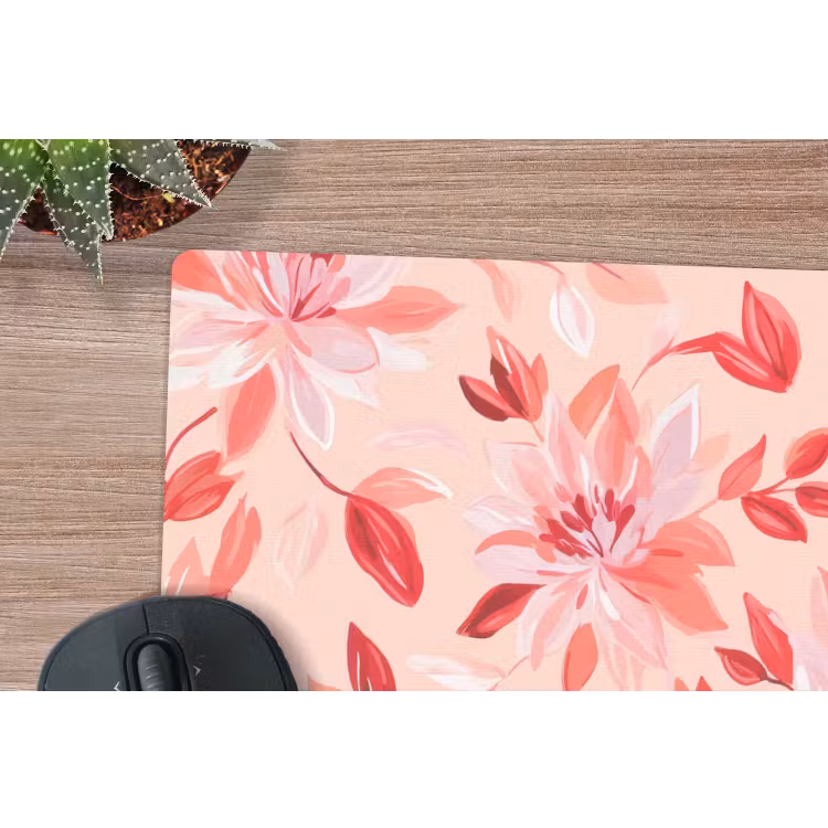 Botanisch - Bloemen - Rood muismat rubber klein 262 -closeup
