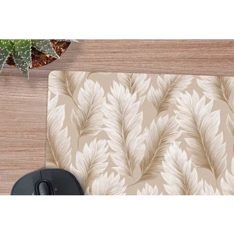 Botanisch - Patroon - Beige muismat rubber klein 262 -closeup