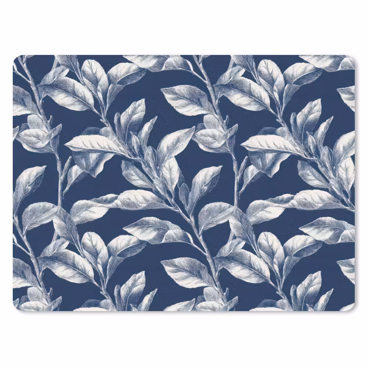 Botanisch - Patroon - Blauw muismat rubber klein 262 -3d