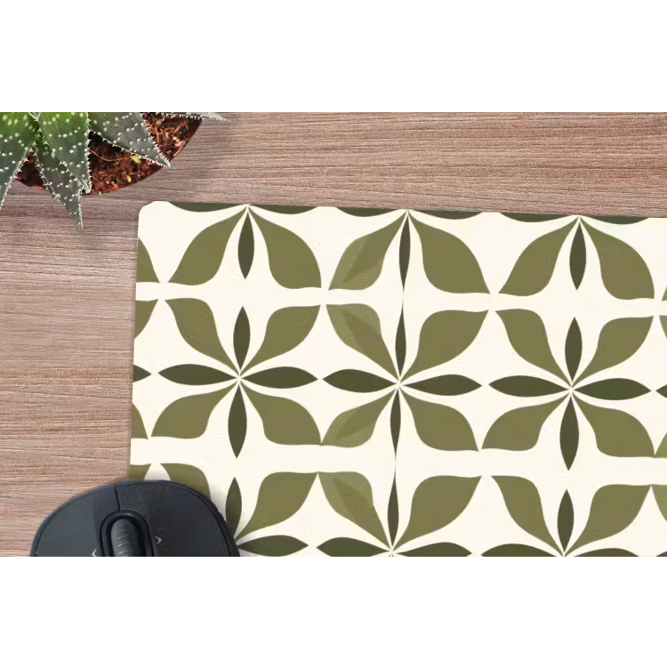 Botanisch - Retro - Groen muismat rubber klein 262 -closeup