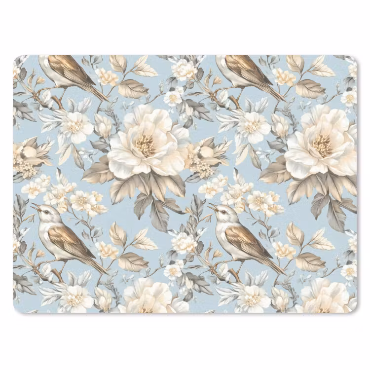 Botanisch - Zangvogel - Blauw muismat rubber klein 262 -3d