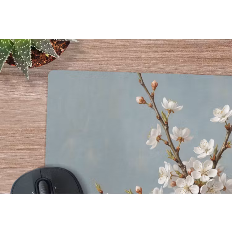 Botanisch - Stilleven - Blauw muismat rubber klein -closeup