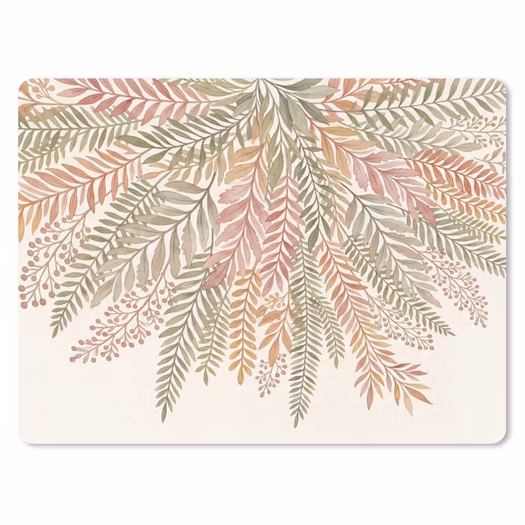 Botanisch - Aquarel - Kleurrijk muismat rubber klein -3d
