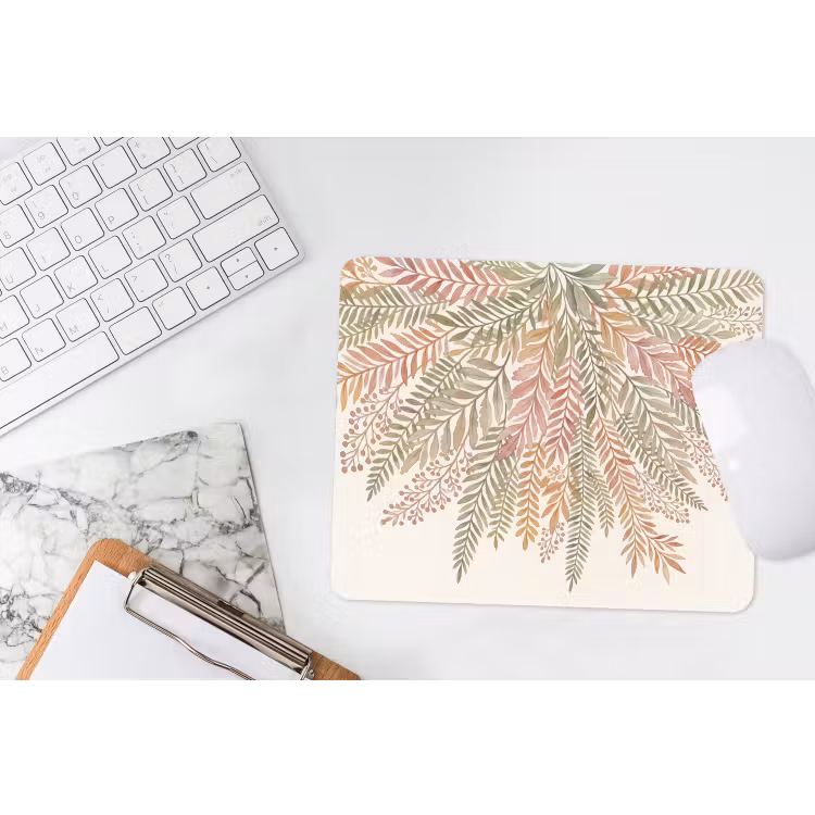 Botanisch - Aquarel - Kleurrijk muismat rubber klein -witbureau