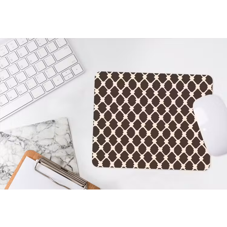 Bruin - Ruitpatroon - Geometrisch muismat rubber klein 262 -witbureau