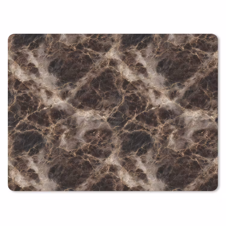Bruin - Goud - Marmer muismat rubber klein 262 -3d