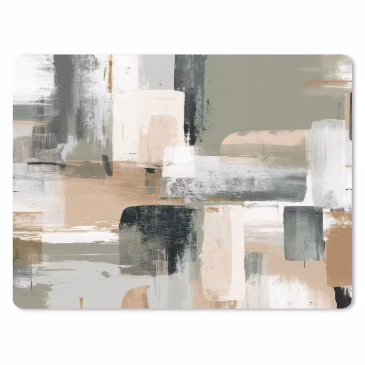 Penseelstreken - Abstract - Aardetinten muismat rubber klein -3d