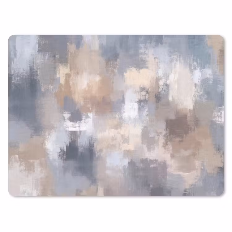 Penseelstreken - Schilderij - Beige muismat rubber klein -3d