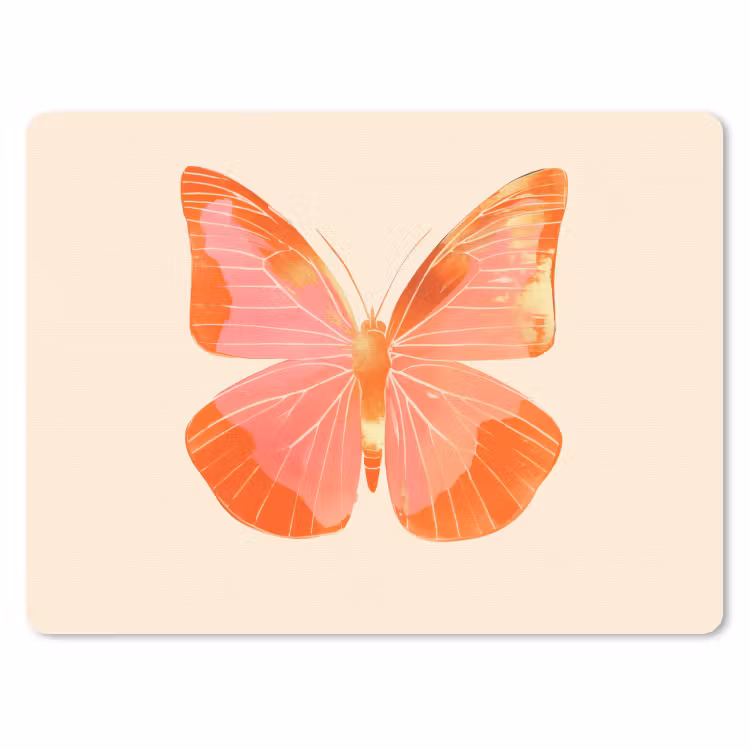 Vlinder - Minimalistisch - Roze muismat rubber klein -3d