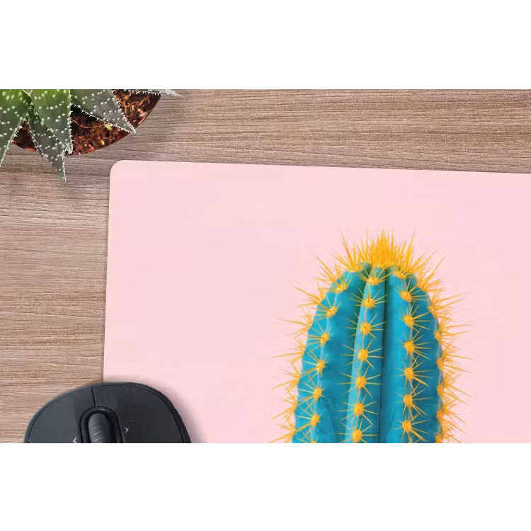 Cactussen - Modern - Pastel muismat rubber klein -closeup