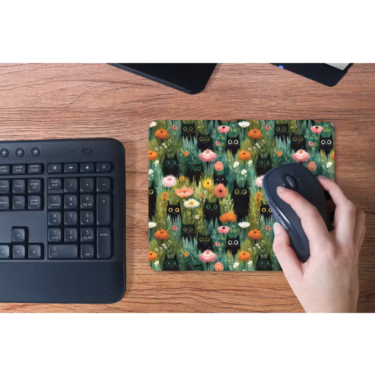 Katten - Bloemen - Kleurrijk muismat rubber klein 262 -toetsenbord