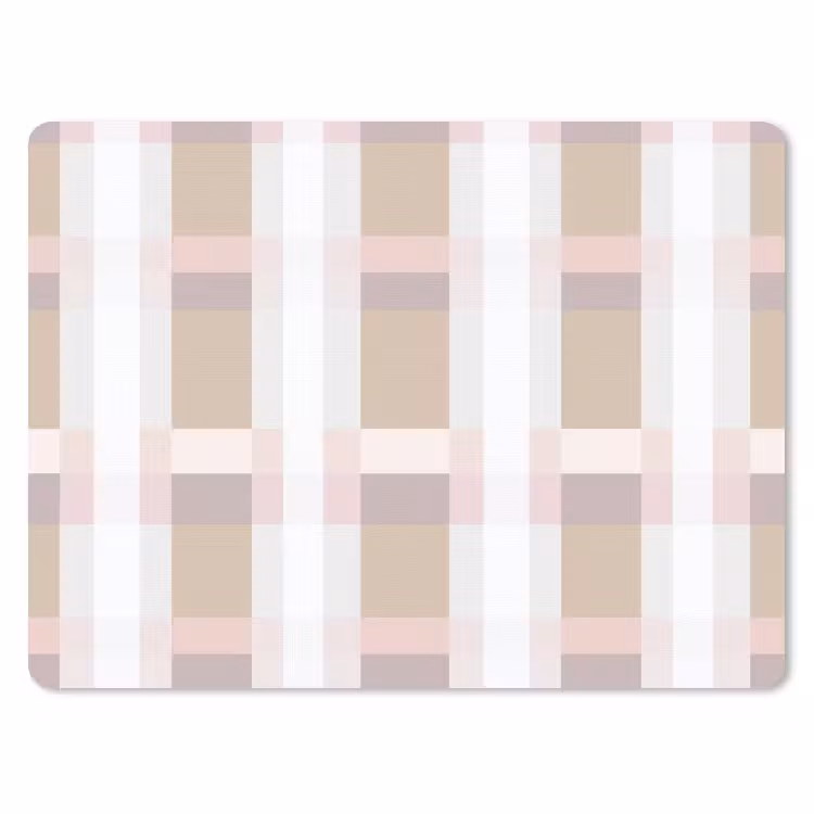 Ruitpatroon - Aardetinten - Minimalistisch muismat rubber klein 262 -3d