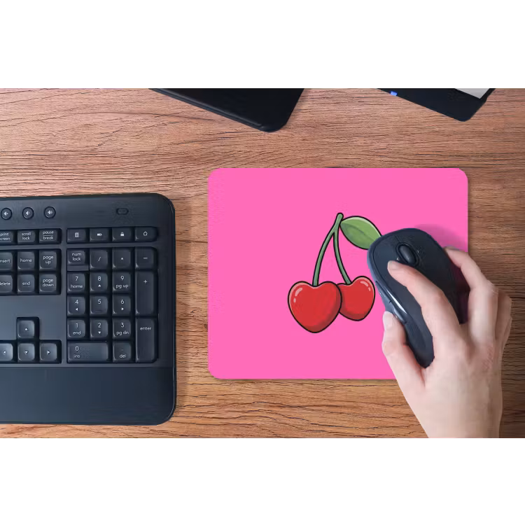 Kers - Roze - Fruit muismat rubber klein -toetsenbord