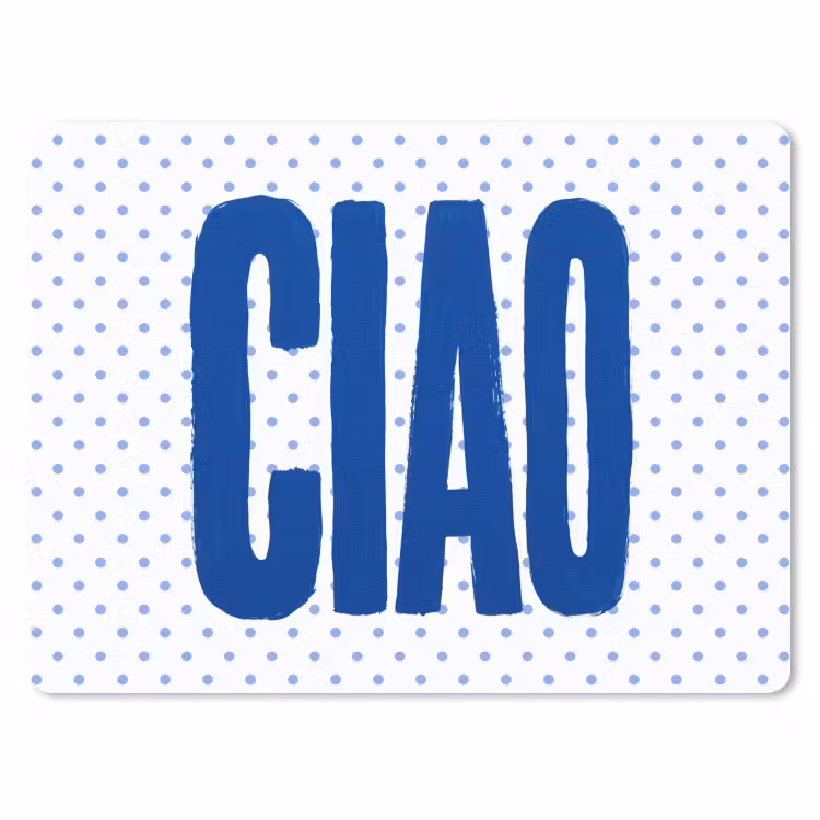 Ciao - Blauw - Stippen muismat rubber klein -3d