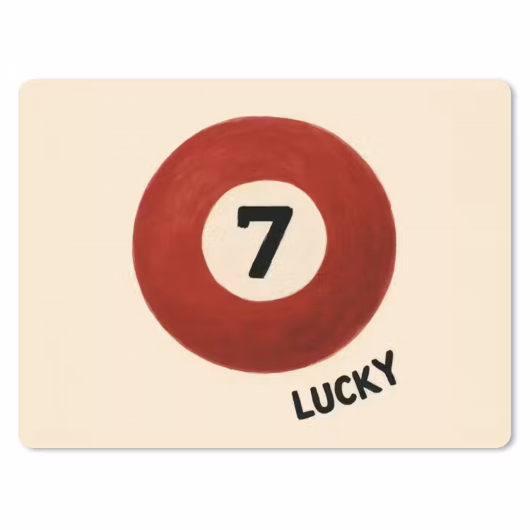 Cirkel - Zeven - Lucky - Rood muismat rubber klein -3d