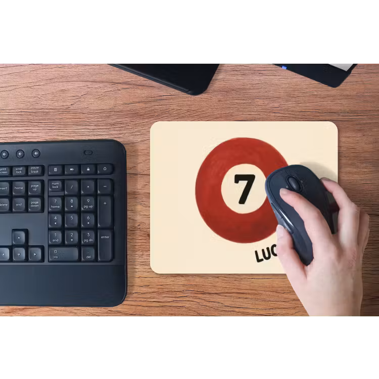 Cirkel - Zeven - Lucky - Rood muismat rubber klein -toetsenbord
