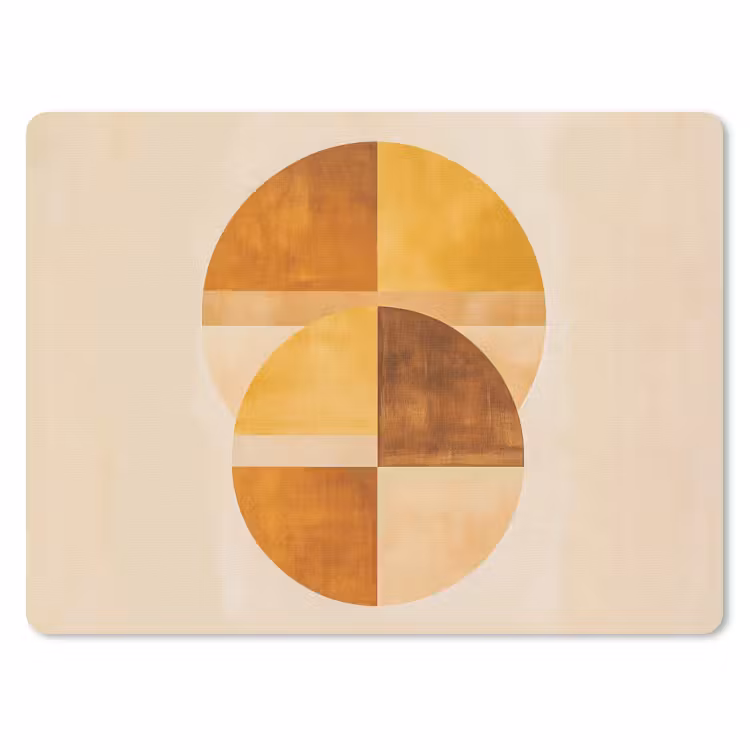 Cirkels - Geel - Minimalistisch muismat rubber klein -3d
