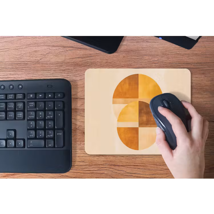Cirkels - Geel - Minimalistisch muismat rubber klein -toetsenbord