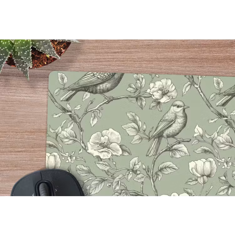 Klassiek - Botanisch - Groen muismat rubber klein 262 -closeup