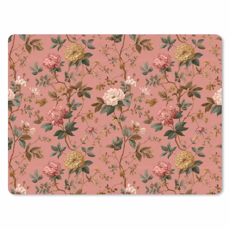 Klassiek - Botanisch - Roze muismat rubber klein 262 -3d