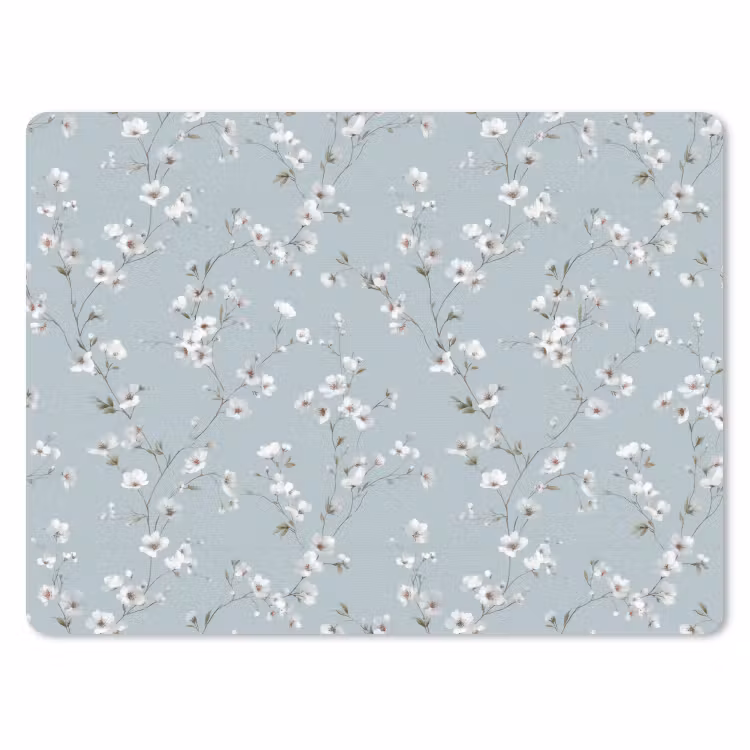 Klassiek - Bloemen - Blauw muismat rubber klein 262 -3d