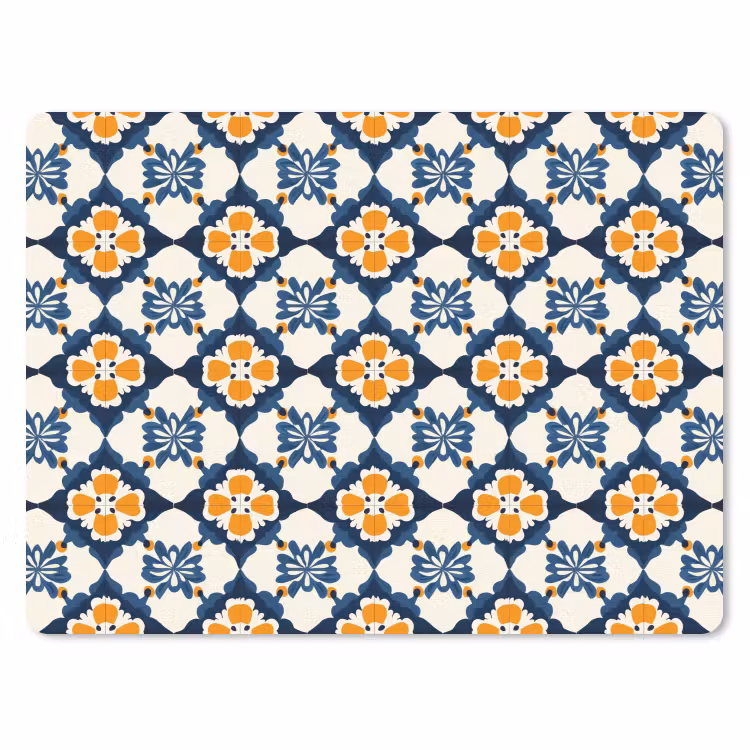Klassiek - Geometrisch - Blauw muismat rubber klein 262 -3d
