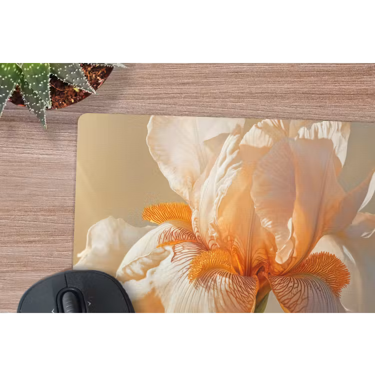 Close up - Oranje - Iris muismat rubber klein -closeup