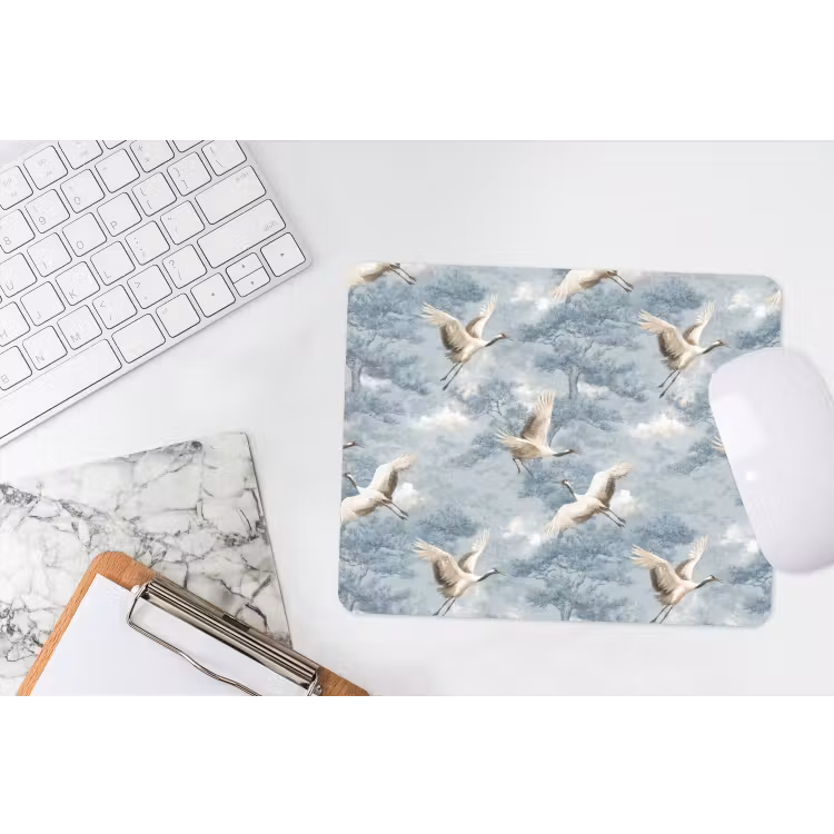 Wolken - Kraanvogels - Blauw muismat rubber klein 262 -witbureau