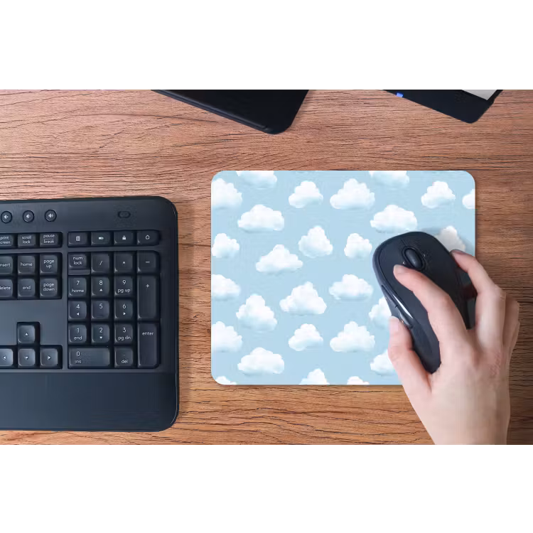 Wolken - Illustratie - Blauw muismat rubber klein 262 -toetsenbord