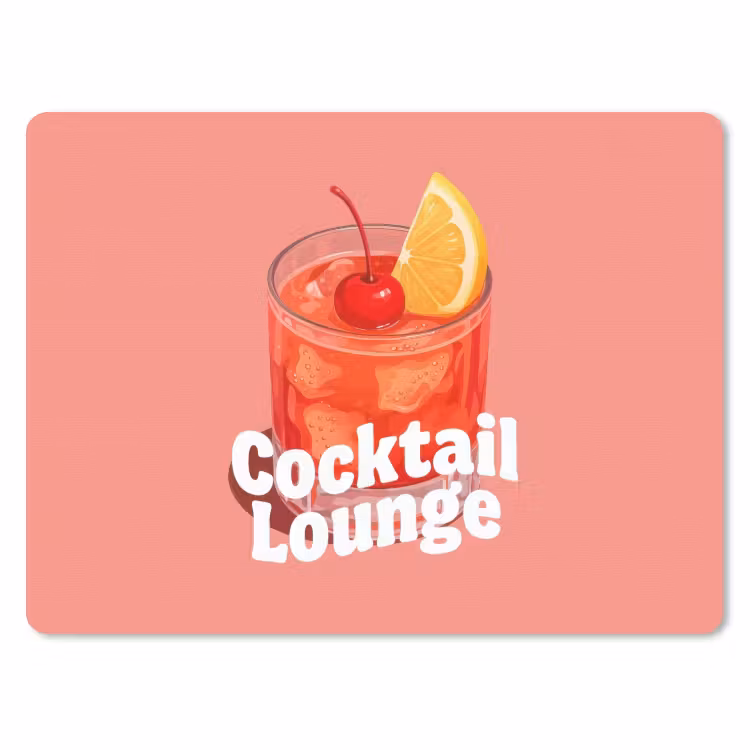 Cocktail Lounge - Glas - Koraal muismat rubber klein -3d