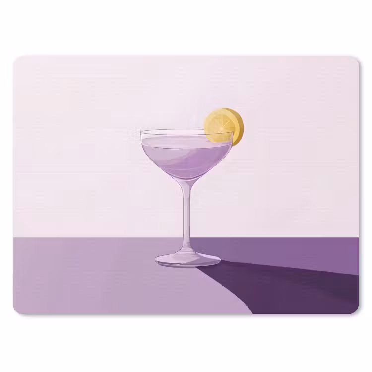 Cocktail - Paars - Minimalistisch - Citroen muismat rubber klein -3d