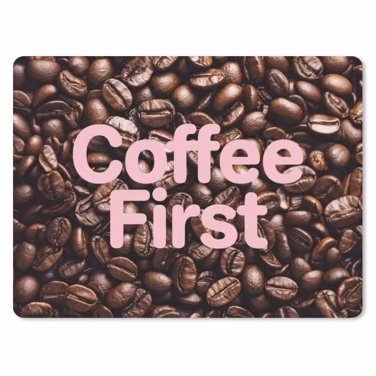 Coffee First - Koffiebonen - Roze muismat rubber klein -3d