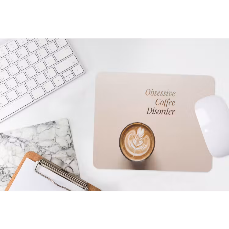 Koffie - Obessive Coffee Disorder - Beige muismat rubber klein -witbureau