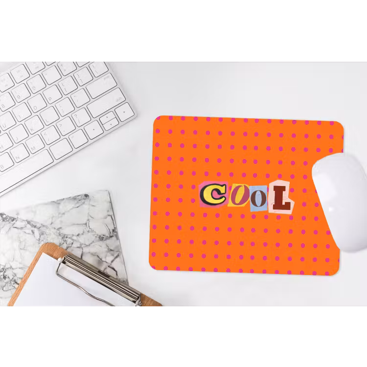 Cool - Stippen - Oranje muismat rubber klein -witbureau