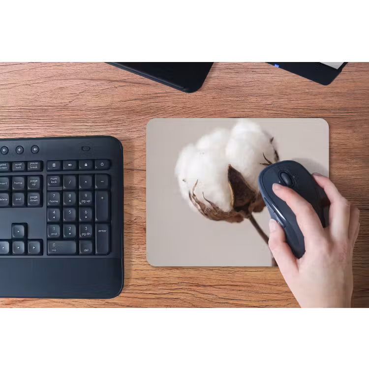 Katoenbol - Minimalistisch - Wit muismat rubber klein -toetsenbord