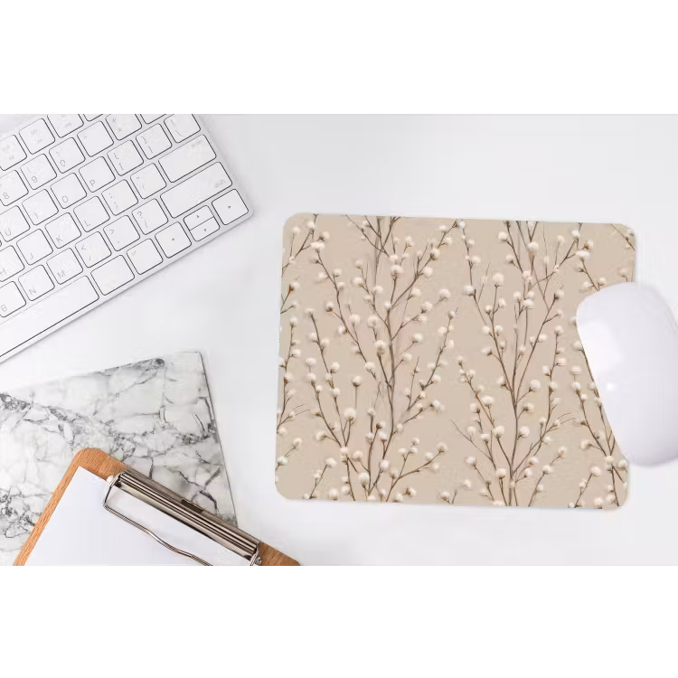Katoen - Natuur - Taupe muismat rubber klein 262 -witbureau