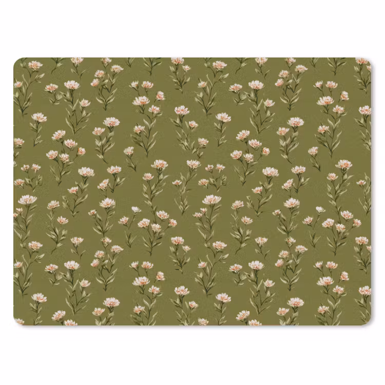 Landelijk - Bloemen - Groen muismat rubber klein 262 -3d