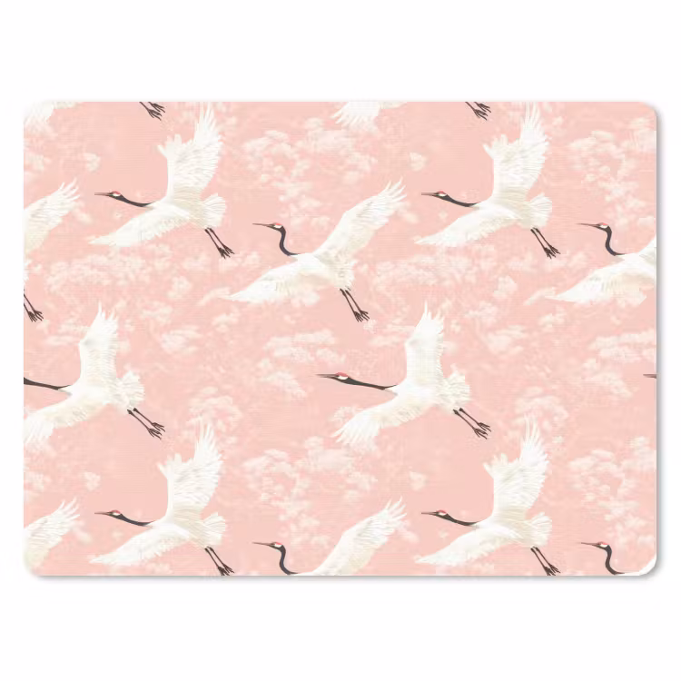 Kraanvogels - Bloesem - Roze muismat rubber klein 262 -3d