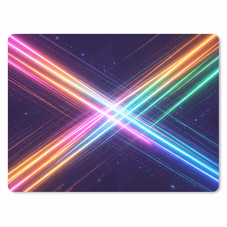 Kruisen - Lasterstralen - Neon muismat rubber klein -3d