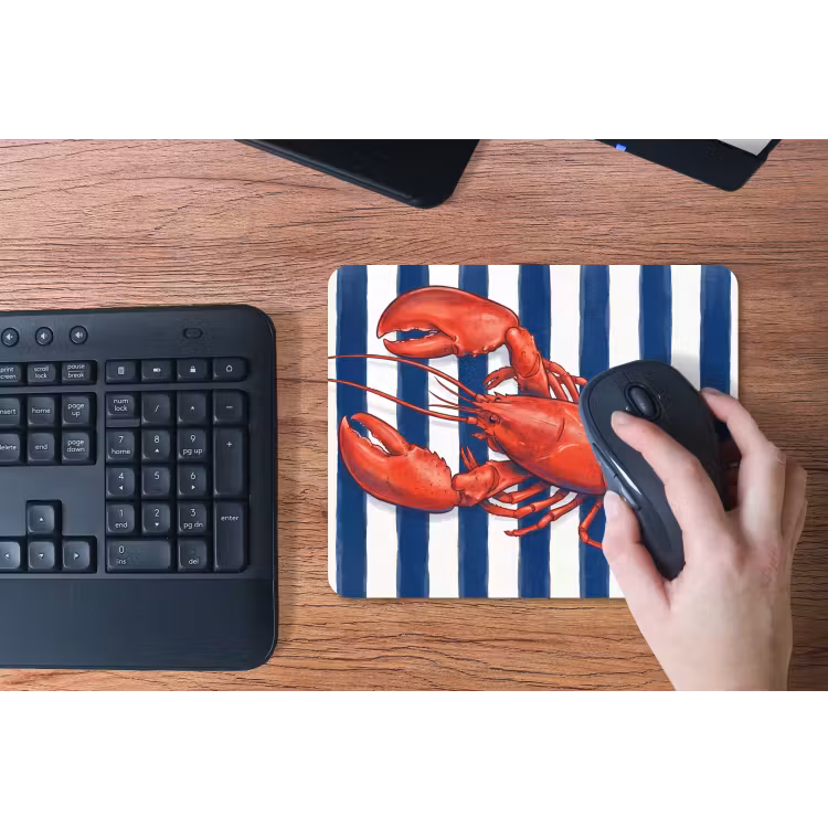 Schaaldier - Kreeft - Marine - Illustratie - Rood muismat rubber klein -toetsenbord