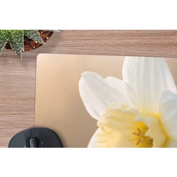 Narcis - Bloem - Minimalistisch muismat rubber klein -closeup