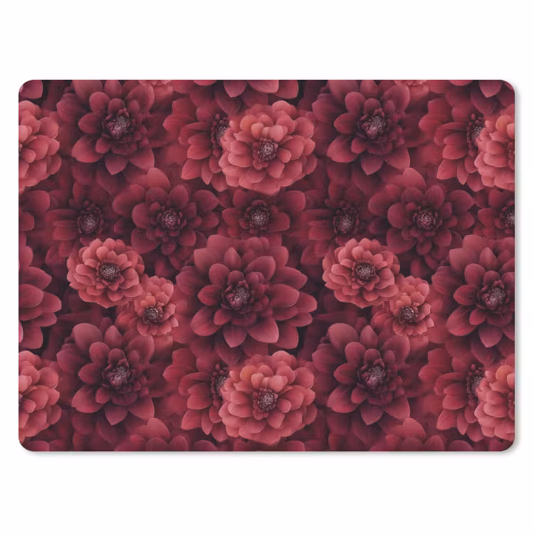 Dahlias - Bloemen - Rood muismat rubber klein 262 -3d